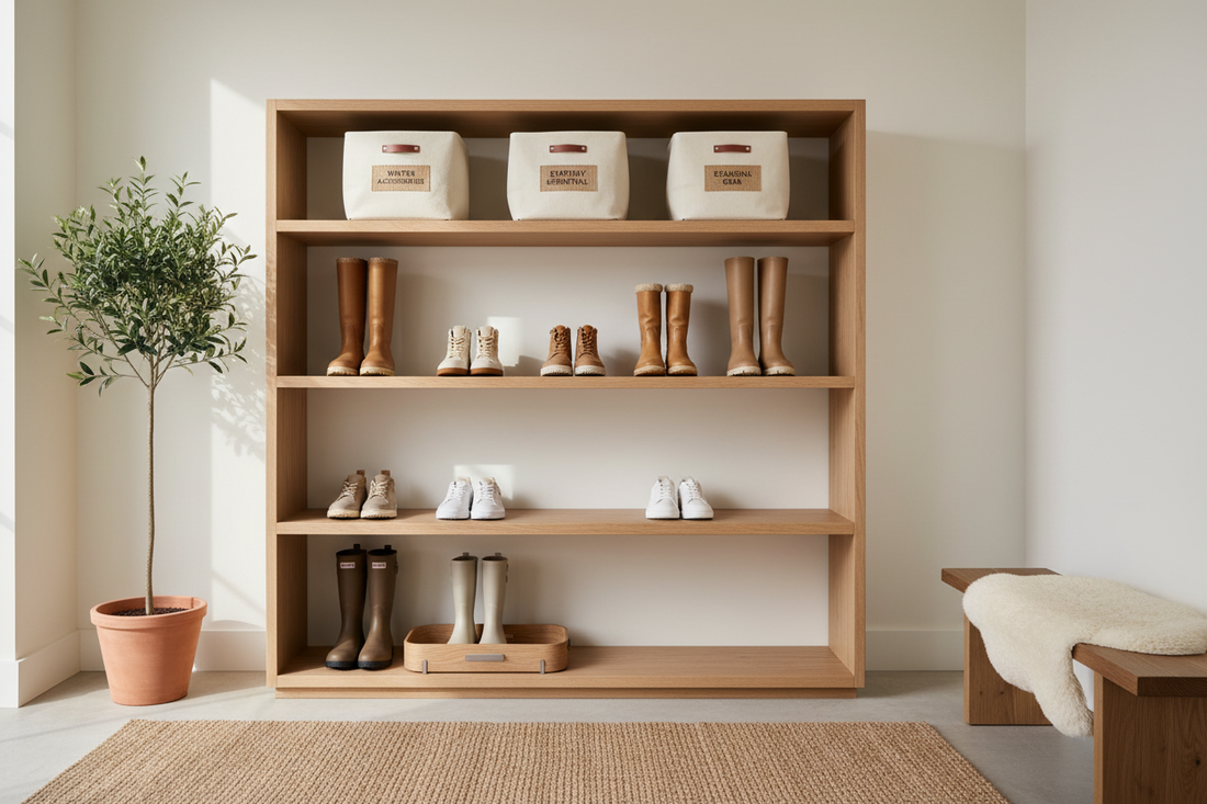 Entryway Seasonal Organization Decision Guide Series B for Boots and Shoes
