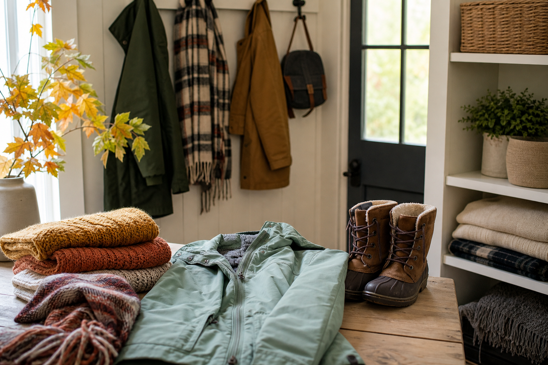 Unbranded repeatable routine scene featuring seasonal home transitions