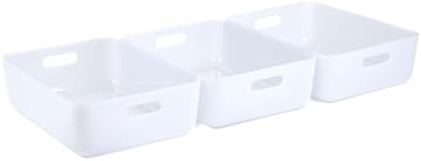 Three by Three Seattle Medium Short Stackable Recycled Storage Bin, 3-Pack by ThreebyThreeSeattle