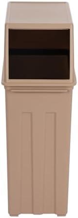 8 Gallon Trash Can,Large Capacity Slim Trash Can with Hinged Flap Cover, Floorstanding Tall and Narrow Trash Bin, Indoor/Outdoor Waste Can for Living Rooms, Kitchens, Balconies, Patios (Light Coffee) - Image 7