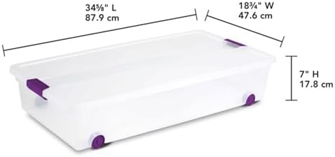Sterilite 16-Pack 60 Quart ClearView Latch Box, Wheeled Underbed Organizer Bins with Latching Lids - Clear Plastic Organization Containers for Closet, Bedroom, Shelving Units and Everyday Home Storage - Image 3