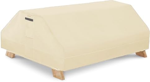 Picnic Table Cover Waterproof 70/72 Inch 600D Oxford Outdoor Table Cover with Bench Covers for Winter DustProof Heavy Duty (Beige, 6FT-70/72inch) by YHINGG