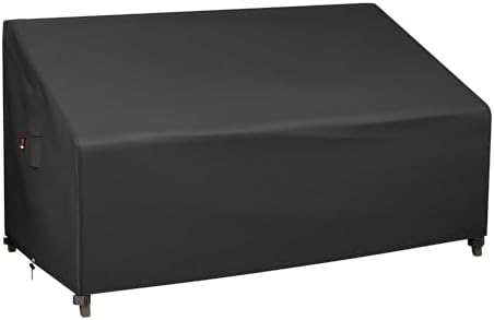 iBirdie Patio Furniture Sofa Cover 54 x 38 x 35 inch, 2-Seater inch Outdoor Waterproof Couch Loveseat Bench Cover, Black by iBirdie
