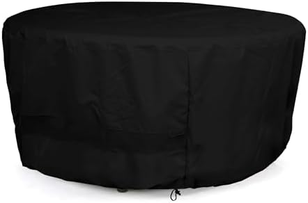 Covermates Round Dining Table Cover - Water-Resistant Polyester, Mesh Ventilation, Patio Table Covers, 36DIAMETER x 25H, Black by Covermates