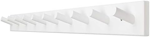 Dseap Coat Rack Wall Mounted - 10 Peg Hooks, 38-1/4" Long, Heavy Duty Wall Coat Hanger Coat Hook for Clothes Hat Jacket Clothing, White by Dseap