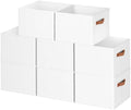 8 Pack Large Closet Storage Baskets Bins for Shelves, Collapsible Fabric Closet Organizers and Storage with Polyester Handles, Decorative Baskets for Organizing Clothes, Towels, Linen Closet 14"x10" by DiMJ