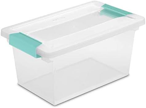 Sterilite Miniature Clip Storage Box w/ Latch Lid, 6 Pack, & Medium Clip Storage Box w/ Latch Lid, 4 Pack for Home, Office, and Workspace Organization - Image 3
