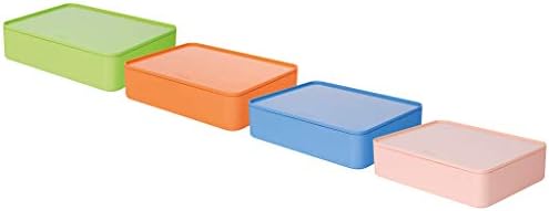 Han 1110-80 Smart Organiser Allison Practical Stackable Utensil Box with Inner Bowl and Lid Lime Green - Image 3