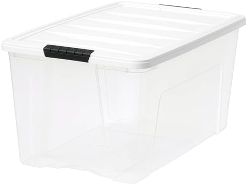 IRIS USA 72 Qt Storage Bins with Lids, 8 Pack, BPA-Free, Clear/White - Image 5