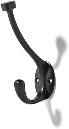 khtumeware The 10 Pack 5-1/2 inch Black Coat Hook zinc Alloy mudroom Hooks is Suitable for bathrooms, Behind Doors, bedrooms, and is a Towel Robe Hooks for Both Household and Commercial use by khtumeware