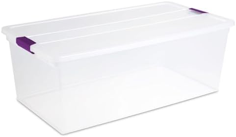 Sterilite 12-Pack 110 Quart ClearView Latch Box, Stackable Organizer Bins with Latching Lids - Clear Plastic Organization Containers for Closet, Bedroom, Shelving Units and Everyday Home Storage - Image 6