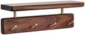 Walnut Wood Coat Rack with Shelf, Wall Mounted Rack with 4 Hooks by CUSTOMIZEYOURHOMEATMatooya
