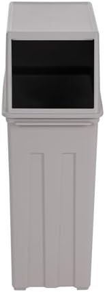 8 Gallon Trash Can,Large Capacity Slim Trash Can with Hinged Flap Cover, Floorstanding Tall and Narrow Trash Bin, Indoor/Outdoor Waste Can for Living Rooms, Kitchens, Balconies, Patios (Grey) - Image 7