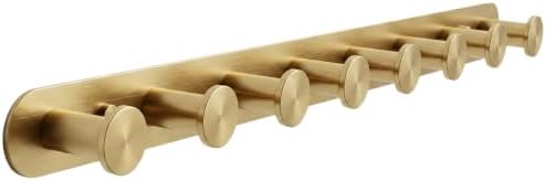 Coat Rack Wall Mount with 8 Hooks, PVD Brushed Gold Finish by PREMIUMHOMELIFE