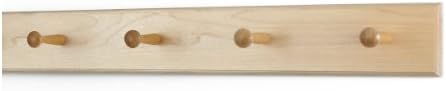 Solid Maple Shaker Peg Rack (Natural, 23" x 3.5" with 4 pegs) by PEG+AND+RAIL