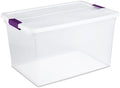 Sterilite 66 Qt ClearView Latch Storage Box, Stackable Bin with Latching Lid, Organize Clothes, Blankets, Items in Closet, Clear Base and Lid, 24-Pack by Sterilite