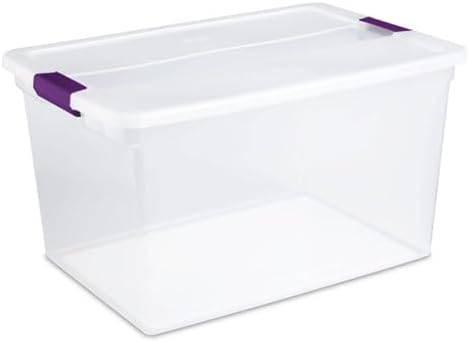 Sterilite ClearView Latch Boxes, Storage Bins with Lids, 66 Quart, 18-Pack by Sterilite