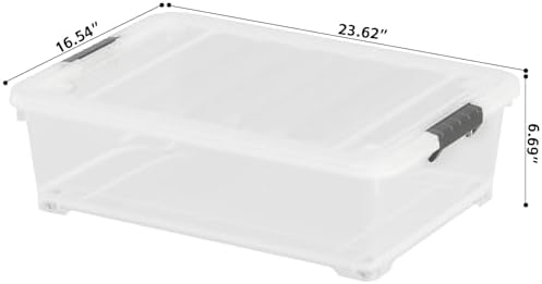 3 Pack 25 Qt Plastic Under Bed Storage Bin with Secure Lids - Image 2