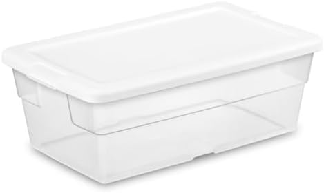 Sterilite Storage Boxes, Stackable Clear Plastic Bins, 6 Quart, 48-Pack by Sterilite