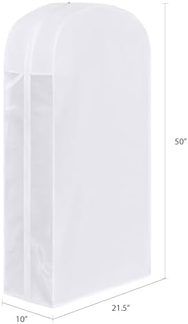 50 Inch Cotton Garment Bag for Hanging Clothes and Storage, 3 Pack - Image 2