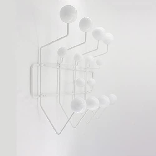 Classic Mid Century Hang it All Coat Rack, Modern Wall Mounted Hooks with Painted Solid Wooden Balls(Multi Colors Available) (White) - Image 3