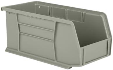 11" x 5.5" x 5" (12 Pack) Plastic Stackable Storage Bin, Gray/Brown - Image 4
