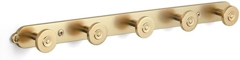 Coat Rack Wall Mounted,Champagne Bronze Zinc Alloy with 5 Hooks by Deuschwer