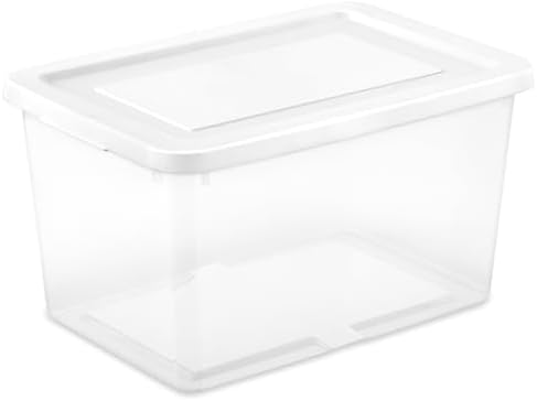 Sterilite Storage Box, Stackable Clear Plastic Bins, 20 Quart, 24-Pack by Sterilite