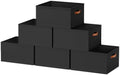 6 Pack Large Closet Storage Baskets Bins for Shelves, Collapsible Fabric Closet Organizers and Storage with Polyester Handles, Decorative Baskets for Organizing Clothes, Towels, Linen Closet 16x12x10" by DiMJ