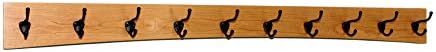 Solid Cherry Arched Wall Mounted Coat Rack Bronze Hat & Coat Hooks - Made in The USA (Cherry, 52" x 4.5" with 10 Hooks) by PEG+AND+RAIL