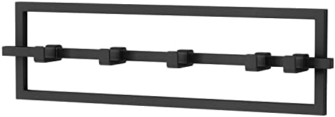 Umbra Cubiko Wall Hooks, Adjustable Steel Coat Rack, 5 Hook, Black - Image 4