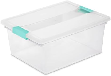 Sterilite Clip Box, Stackable Clear Plastic Bins- Deep, 12-Pack by Sterilite