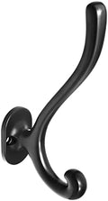 Goo-Ki Elegant Black Zinc Alloy Coat Hooks - Affordable Luxury Coat Hoooks Hardware for Bedroom, Kitchen, 6 Pack by Home
