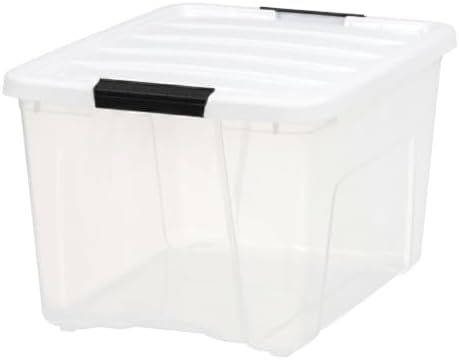 IRIS USA 40 Qt Storage Bins with Lids, 6 Pack, Clear/White - Image 6