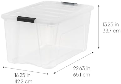 IRIS USA 6-Pack 72 Quart Storage Bins with Lids, Clear - Image 2