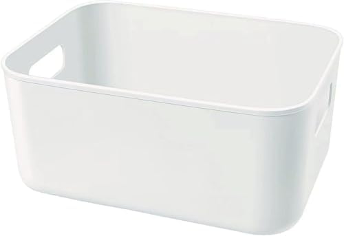Set Of 6 Plastic Storage Bins,Versatile Kitchen Pantry Organization and Storage,for Plastic Storage Container Under Bed,Under Sink Bathroom Organizer (White, 6 Pack Small by Amyup