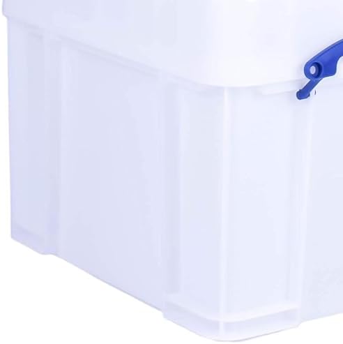 Really Useful Box 35 Liter Plastic Stackable Storage Container with XL Snap Lid & Built-in Clip Lock Handles for Home or Office Organization, White - Image 7