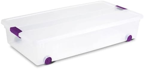 Sterilite 12-Pack ClearView Latch Box, Wheeled Underbed Organizer Bins for Home, 60 Quart by Sterilite