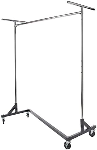 Econoco Commercial Rolling Z-Rack with Zippered Protective Garment Cover - Image 2