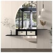 Atelier Mobili Floating TV Stand for Up to 65 Inch TVs – Wall Mounted Floating Shelf for Under TV, Entryway Organizer & Bedroom Vanity – Multi-Purpose Storage & Display Console (Black, 57INCH) - Image 5