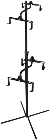 CyclingDeal Bike Vertical Freestanding Hanger Parking Rack - Fully Adjustable Gravity Storage Floor Stand - Safe & Secure for Hanging MTB Road Bicycles in Garage or Home - 4 Bikes Horizontal by CyclingDeal