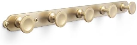 Coat Hook Wall Mounted,Champagne Bronze Zinc Alloy with 5 Hooks by Deuschwer
