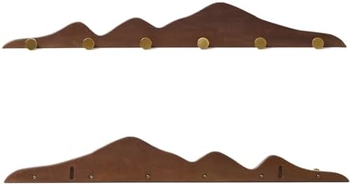 Wall Coat Rack, Walnut Wood, 6 Hooks - Image 5