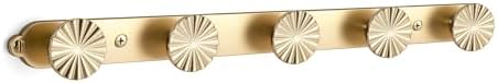 Heavy Duty Zinc Alloy Wall Hooks, Single Packed Champagne Bronze (5 Tri Hooks) Coat Hooks for Hanging Coats, Towels, Bags, Keys, Wall Mounted Utility Hooks for Bathroom, Entryway, Closet, Bedroom by Home