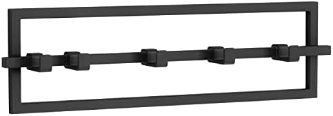 Umbra Cubiko Wall Hooks, Adjustable Steel Coat Rack, 5 Hook, Black - Image 3