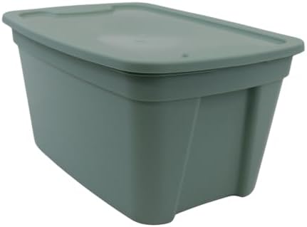 Edge Plastics Classic Storage Tote, durable storage in for home or garage with secure snap lid designed for stacking (6, Light Green, 5 Gallon) - Image 2