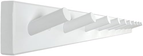 WEBI Coat Rack Wall Mounted,10 Hooks,38" Long Coat Hanger Wall Mount,Peg Rail Hat Hooks for Hanging Caps,Jacket,Clothes,Coats,White by WEBI