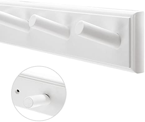 2PCS Coat Rack Wall Mounted, Long 38'' Wooden Wall Coat Hooks with 10 Pegs, Wall Peg Rail Hangers for Hanging Towels, Hats, Backpacks, Clothing, Caps(White) - Image 6