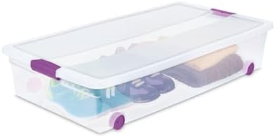 Sterilite ClearView Latch Wheeled Underbed Storage Boxes, 60 Quart, 4-Pack - Image 4