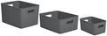 Superio Ribbed Collection - Decorative Plastic Basket Open Home Storage Bins Organizer, Grey (Set of 3) 1 X-Large, 1 Large, 1 Medium - Container Boxes for Organizing Closet Storage Bins for Shelves by Superio